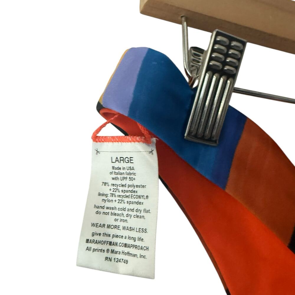 Mara Hoffman Kay Low Rise Cheeky Colorblock Stripe Multicolor Bikini Bottoms L - Picture 2 of 6